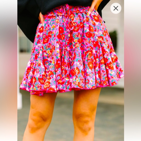Umgee Dresses & Skirts - NWT Make My Day Pink Floral Skort